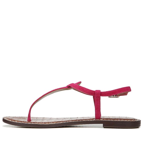 Pink Genuine Suede T Strap Iconic Classic Sandal - Picture 4 of 4